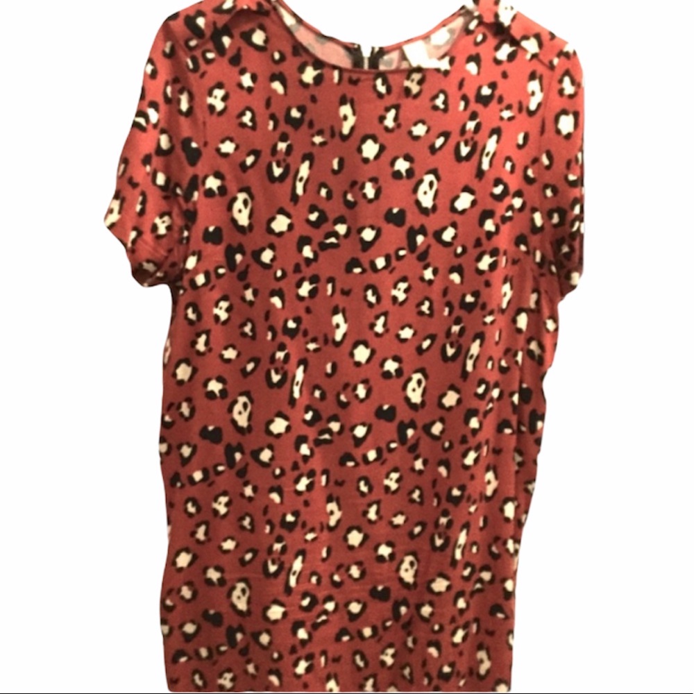 Allison Joy cheetah print dress w/ exposed zipper